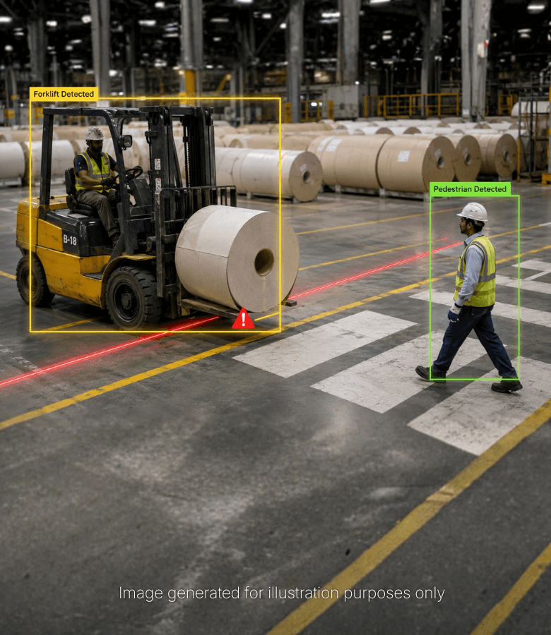 AI-Powered Forklift Zone Monitoring Eliminated Pedestrian Conflict Risk at Paper Manufacturing Facility