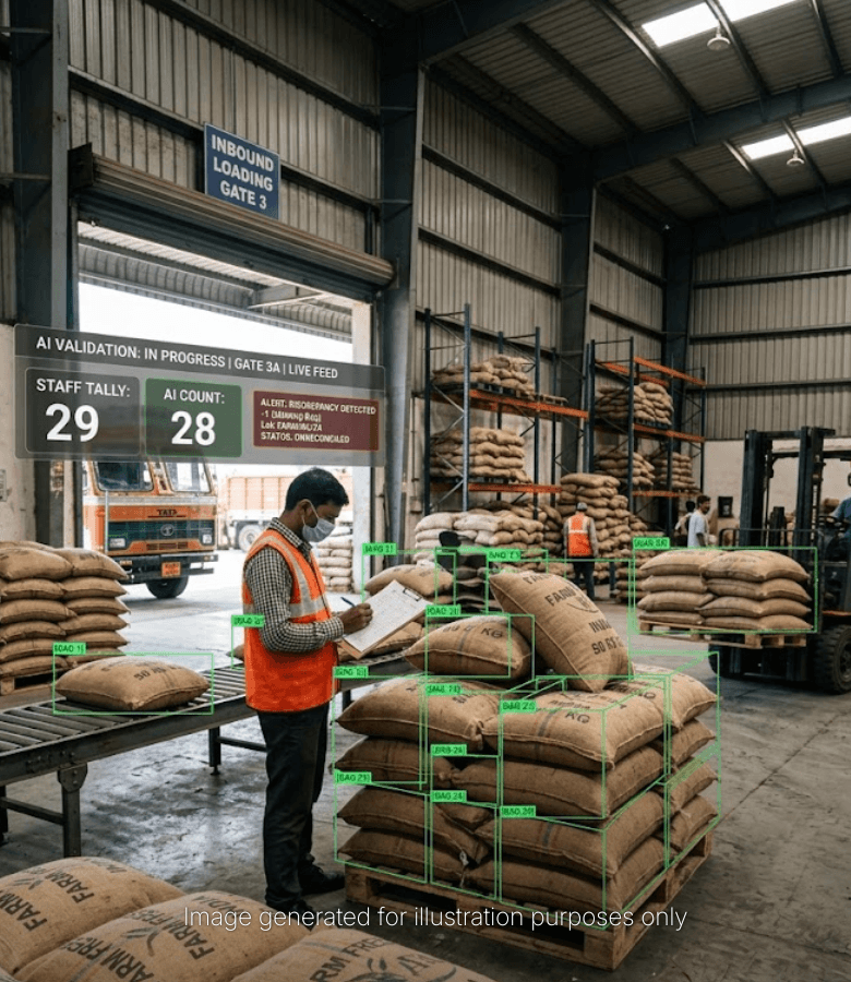 95% Reduction in Counting Errors Through AI-Powered Gunny Bag Count Validation