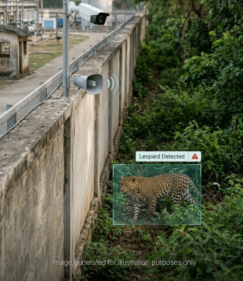 AI-Powered Leopard Detection Deployed at Chemical Plant Boundary to Prevent Human-Wildlife Conflict