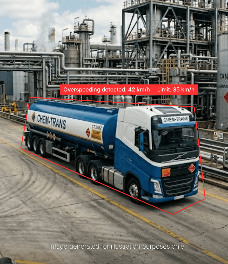 72% Reduction in On-Premise Overspeeding Incidents Through AI-Powered Vehicle Monitoring